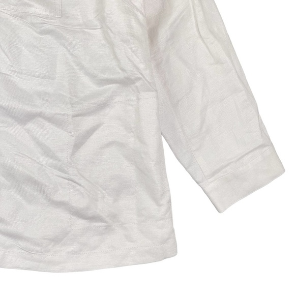 J Jill Jacket Womens XL Utility Field Camp Chore Linen Rayon Button Front Pocket - Picture 4 of 10